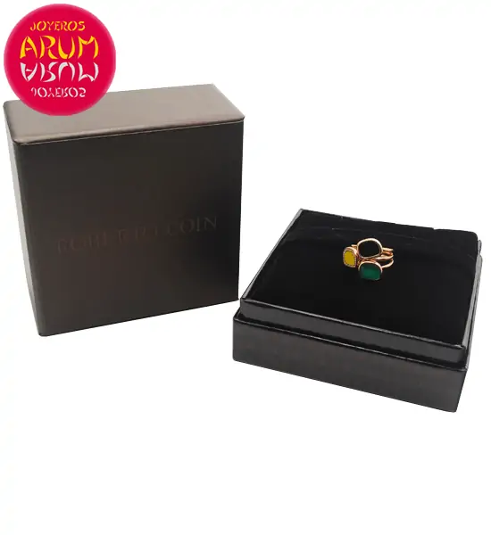 Roberto Coin Ring Gold Black Jade and Agate RI1017 Roberto Coin Ring Gold Black Jade and Agate RI1017