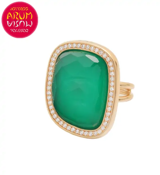 Roberto Coin Ring Rose Gold Diamonds Agate RI1231 Roberto Coin Ring Rose Gold Diamonds Agate RI1231