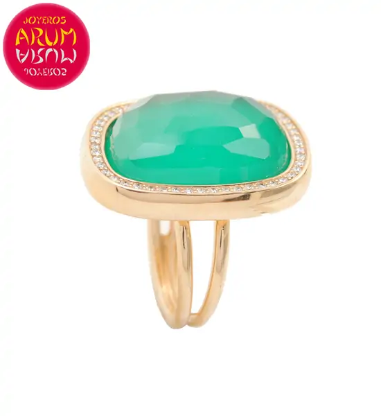 Roberto Coin Ring Rose Gold Diamonds Agate RI1231 Roberto Coin Ring Rose Gold Diamonds Agate RI1231