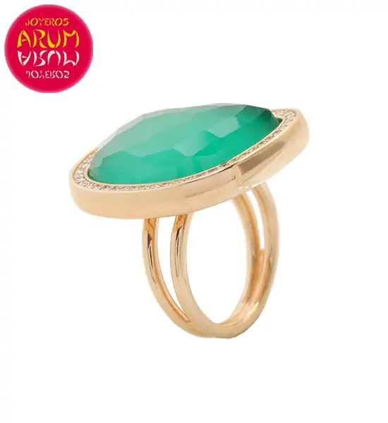 Roberto Coin Ring Rose Gold Diamonds Agate RI1231 Roberto Coin Ring Rose Gold Diamonds Agate RI1231