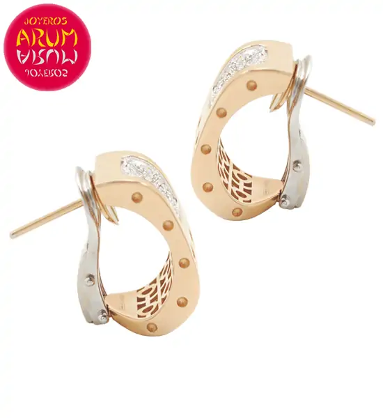 Roberto Coin Earrings Rose Gold with Diamonds EA0519