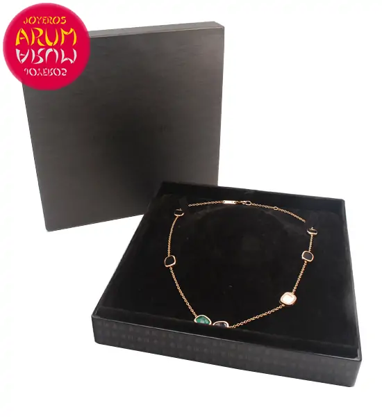 Roberto Coin Necklace Gold Diamonds Black Jade Agate CL1041