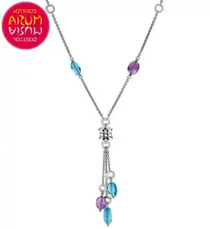 Bulgari Necklace Gold Amethyst and Blue Topaz RAJ1243