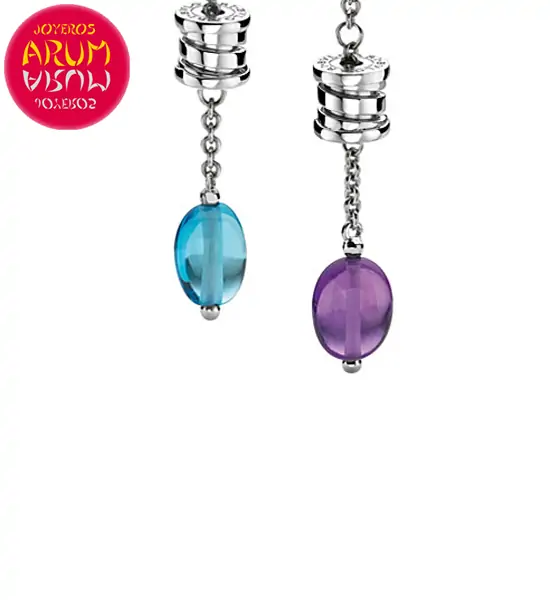 Bulgari Earrings Gold Amethyst and Topaz RAJ1244