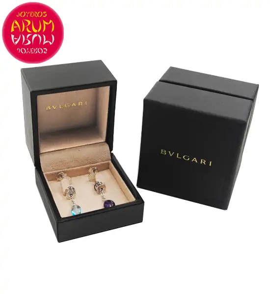 Bulgari Earrings Gold Amethyst and Topaz RAJ1244