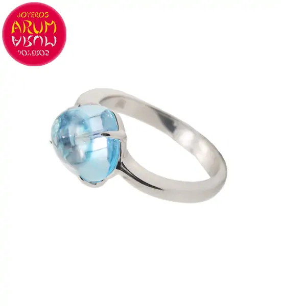 Bulgari Sassi Ring White Gold with Blue Topaz RAJ1264