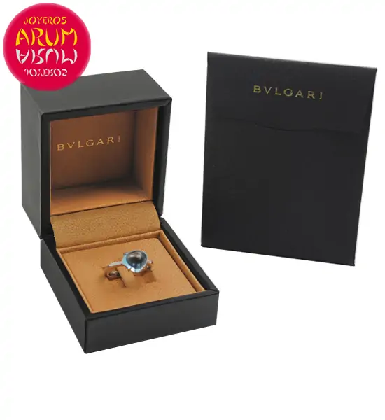 Bulgari Sassi Ring White Gold with Blue Topaz RAJ1264