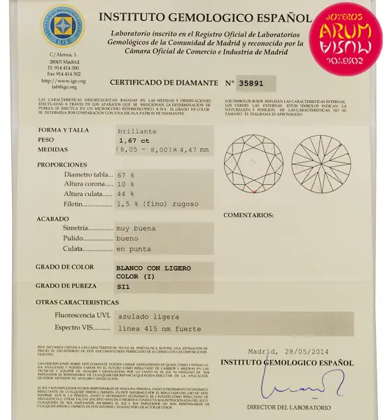 Diamond for Investment 1,67 ct. RAJ671
