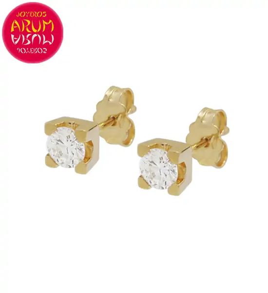 Yellow Gold Earrings with Diamonds 0.43 cts. RAJ1315