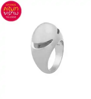 Bulgari Cabochon Ring White Gold RAJ381