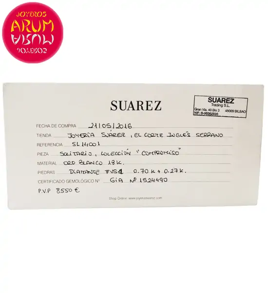 Suarez Ring 18K Gold with Diamond 0.70 ct. RAJ1452