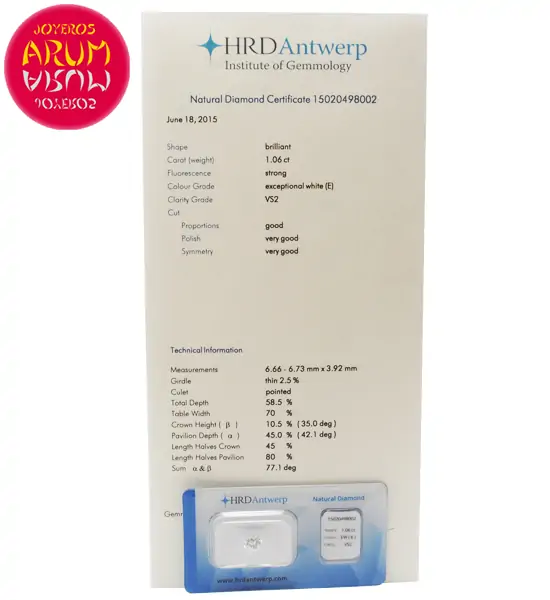 Diamond for Investment 1.06 ct. RAJ1644