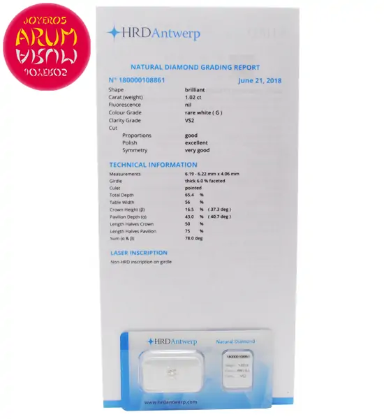 Diamond for Investment 1.02 ct. RAJ1636